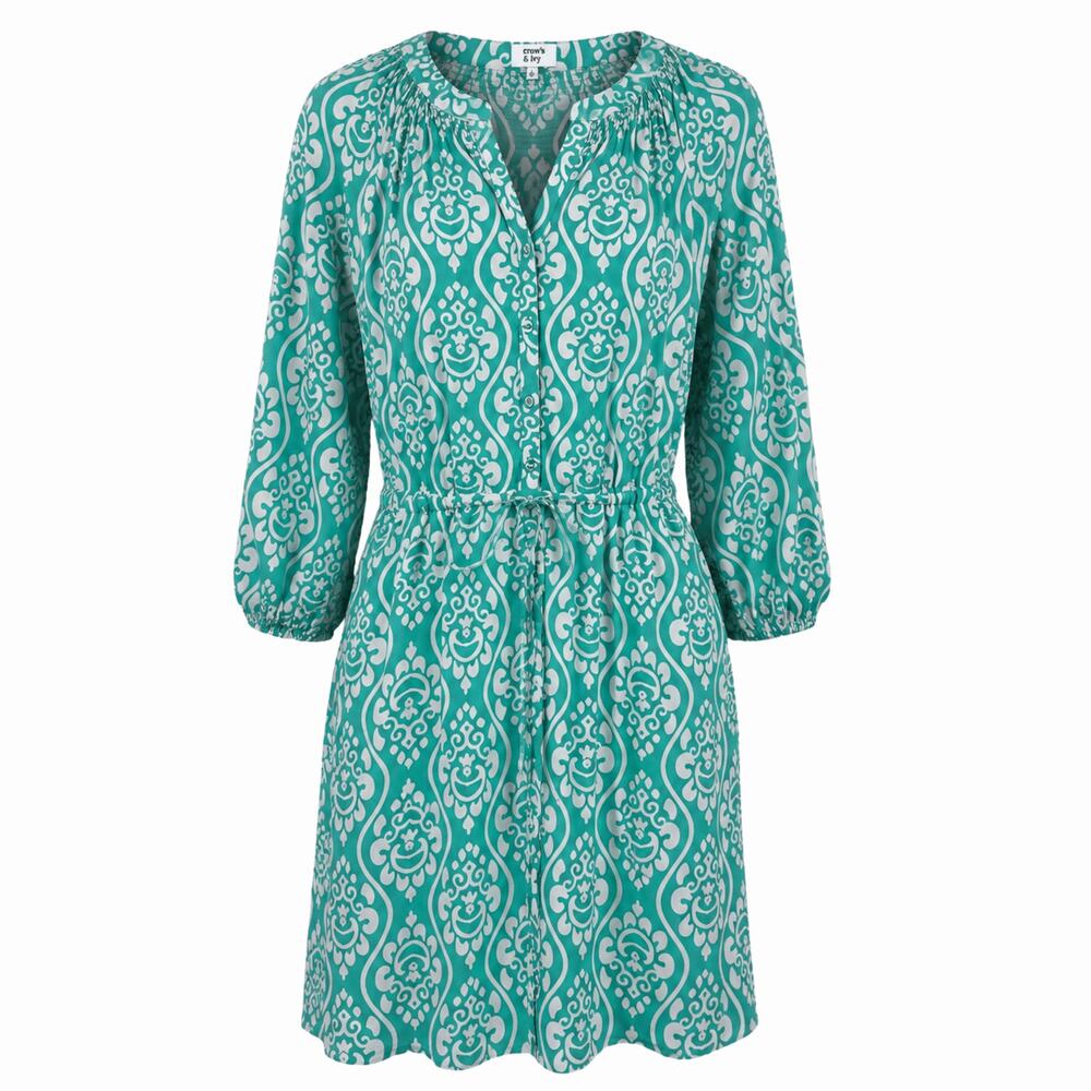 Crown & Ivy Women's Blue Sundress Sz 4 V-Neck Above the Knee Pullover